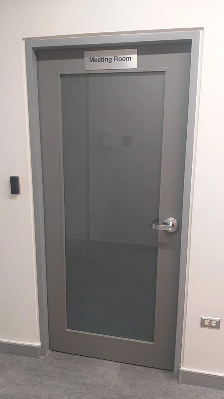 Grey finished interior door