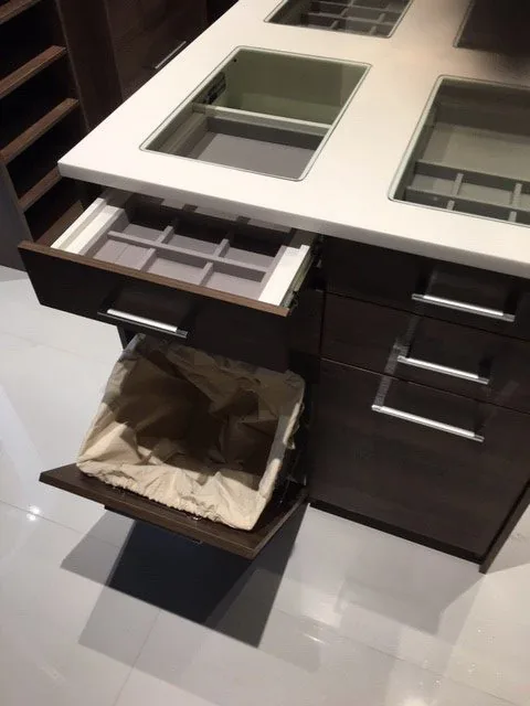 Wardrobe drawers with internal storage fittings
