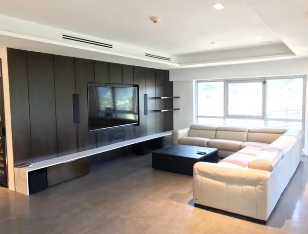 Built-in entertainment wall and storage